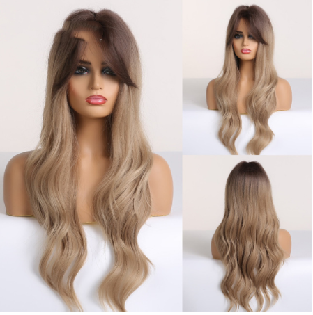 Long Curly Synthetic Wig with Bangs for Ladies - Natural Hair Look, 26in