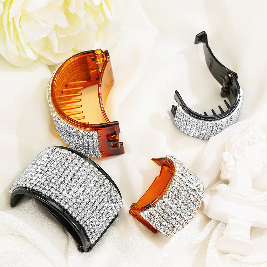 European Style Rhinestone Banana Clip Ponytail Holder Hair Accessory