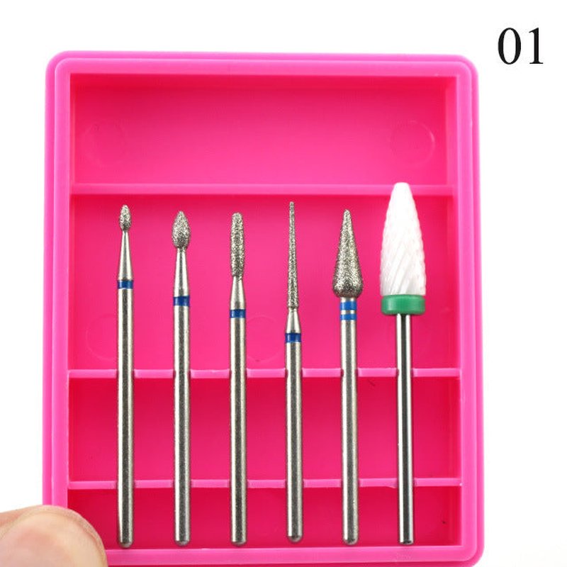 Ceramic Nail Drill Bits Set – 6pc Manicure Pedicure Accessories