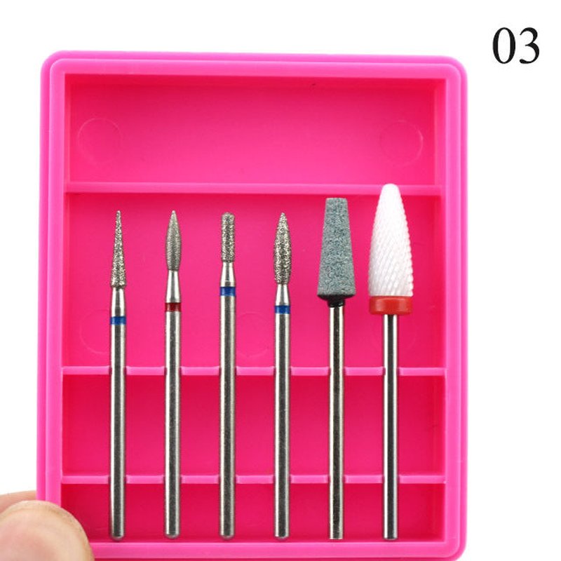 Ceramic Nail Drill Bits Set – 6pc Manicure Pedicure Accessories