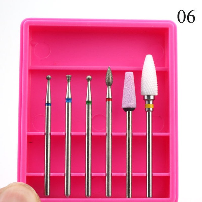 Ceramic Nail Drill Bits Set – 6pc Manicure Pedicure Accessories