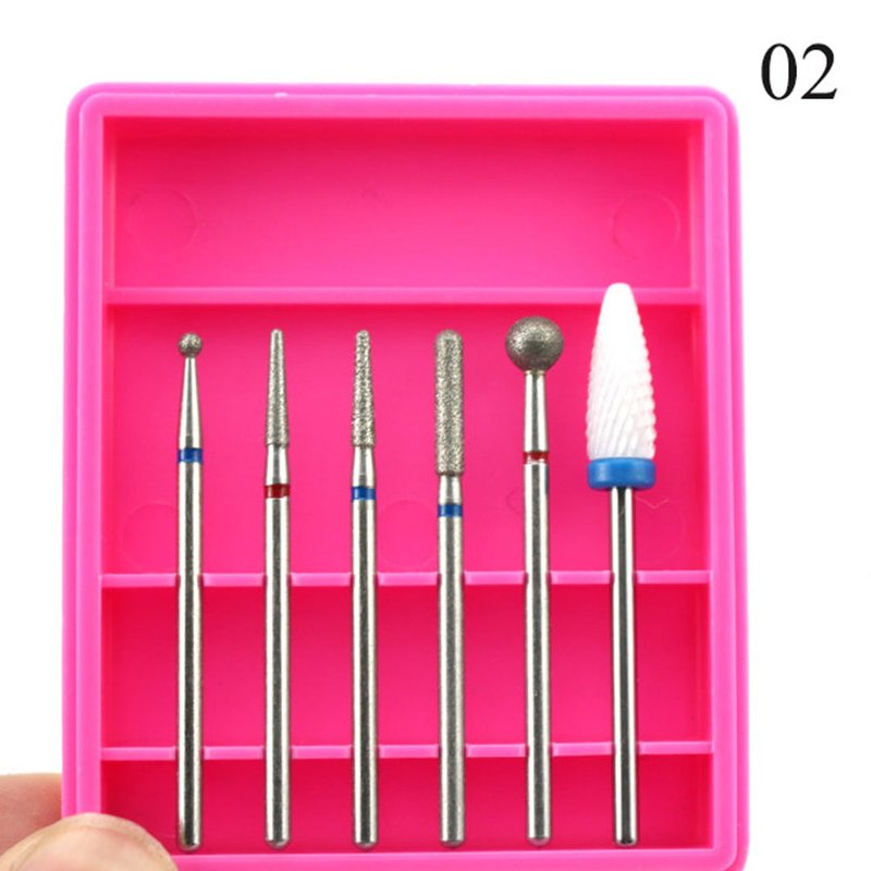 Ceramic Nail Drill Bits Set – 6pc Manicure Pedicure Accessories