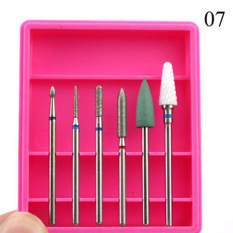 Ceramic Nail Drill Bits Set – 6pc Manicure Pedicure Accessories