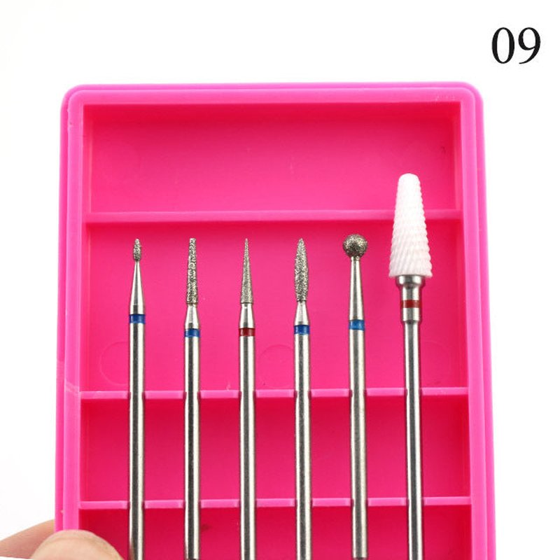 Ceramic Nail Drill Bits Set – 6pc Manicure Pedicure Accessories