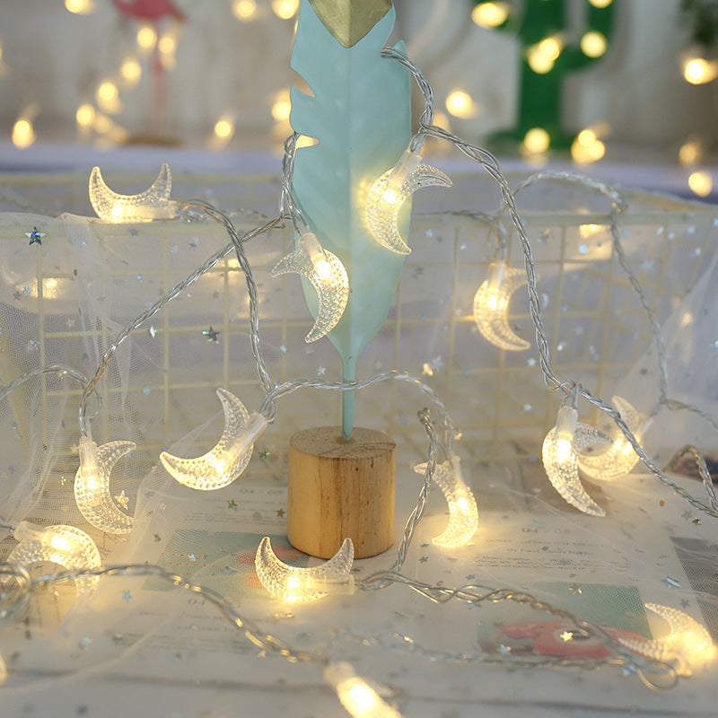 Small Moon Pendant String Lights - Colorful & Warm White LED Decor