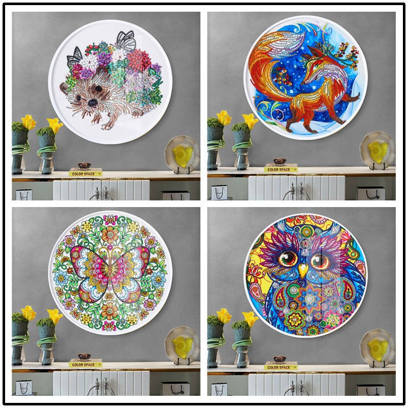 Children's Handmade Diamond Painting Hanging Art DIY Circle Wall Decor