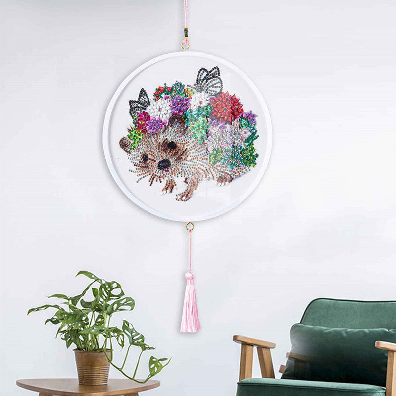 Children's Handmade Diamond Painting Hanging Art DIY Circle Wall Decor