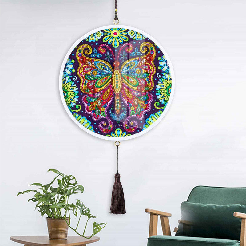 Children's Handmade Diamond Painting Hanging Art DIY Circle Wall Decor