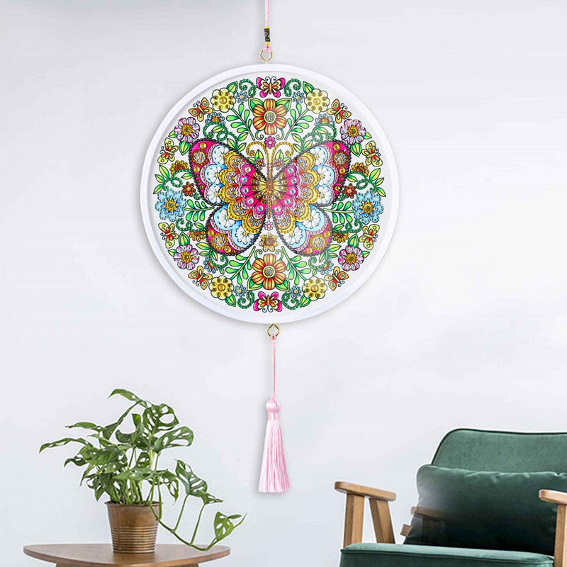 Children's Handmade Diamond Painting Hanging Art DIY Circle Wall Decor
