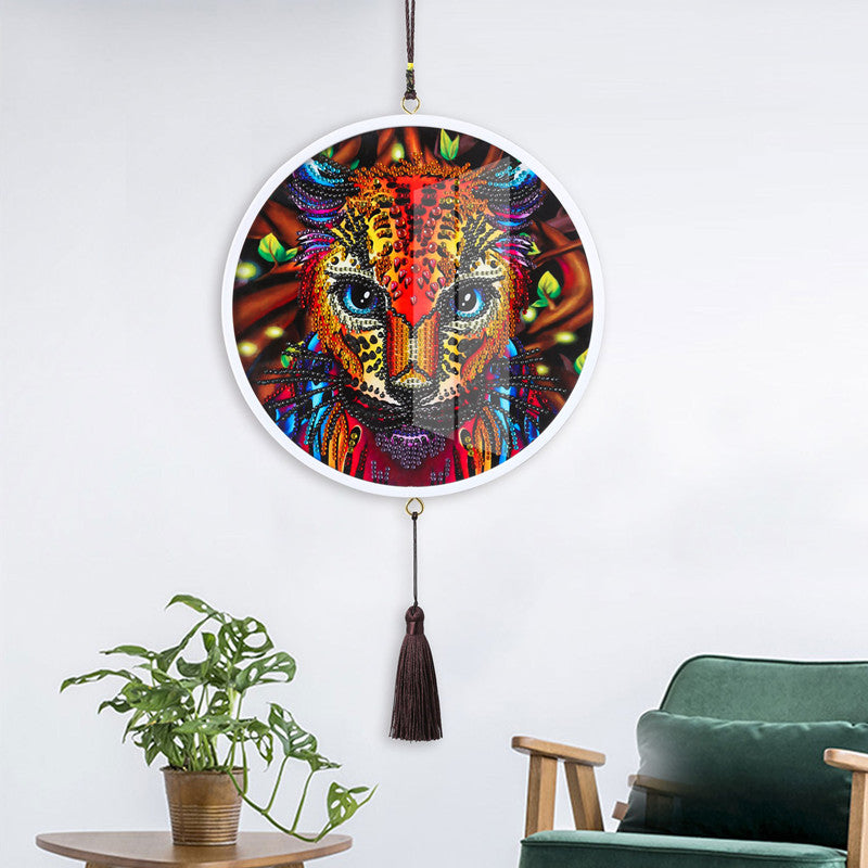 Children's Handmade Diamond Painting Hanging Art DIY Circle Wall Decor