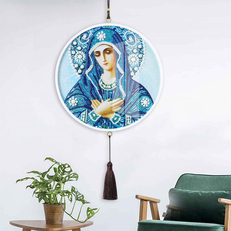 Children's Handmade Diamond Painting Hanging Art DIY Circle Wall Decor