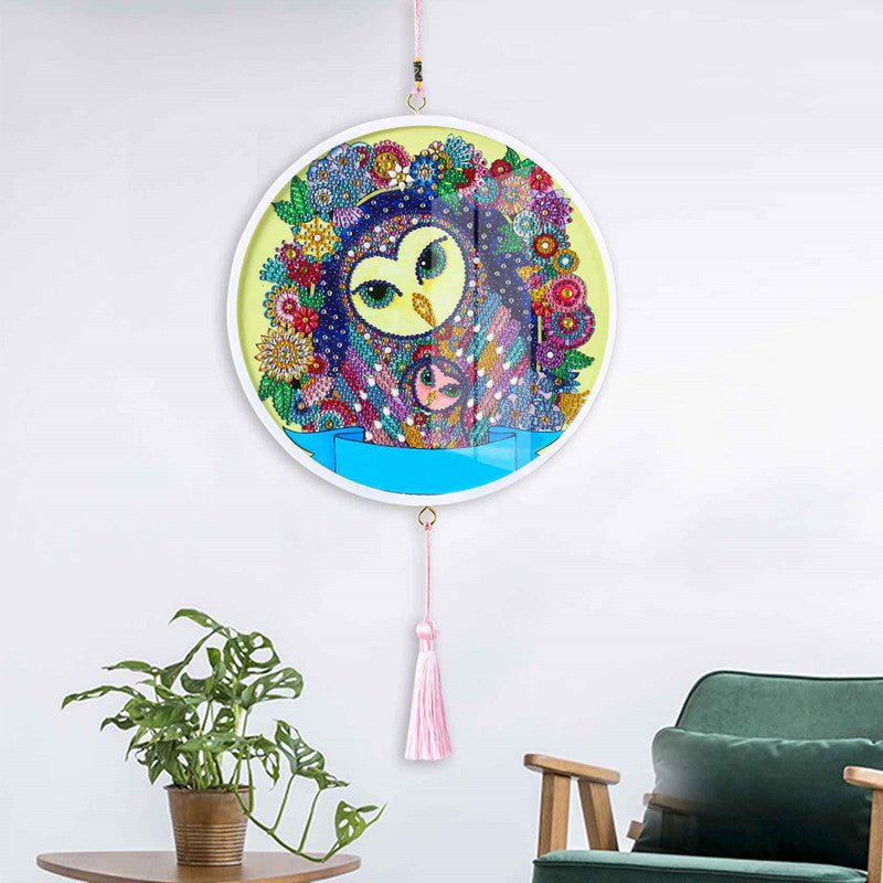 Children's Handmade Diamond Painting Hanging Art DIY Circle Wall Decor
