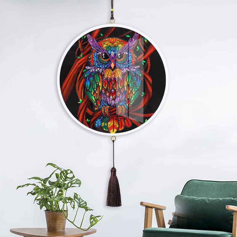 Children's Handmade Diamond Painting Hanging Art DIY Circle Wall Decor