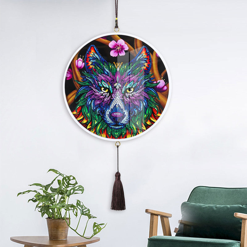 Children's Handmade Diamond Painting Hanging Art DIY Circle Wall Decor