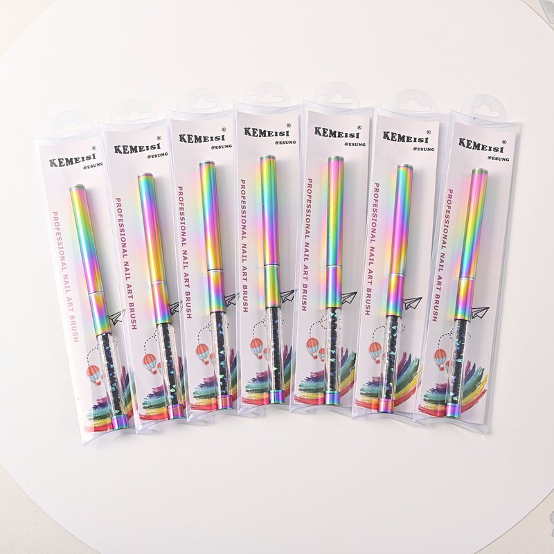 Colorful Gradient Rhinestone Mink Hair Nail Brush