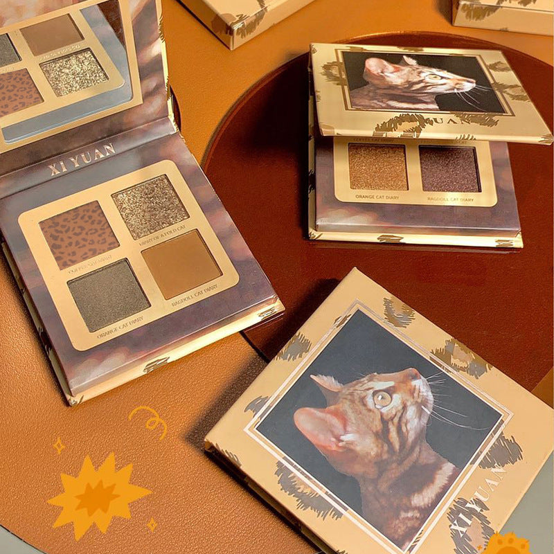 Colorful Animal Eye Shadow Palette - 4 Earth Tones Matte Eyeshadow Set