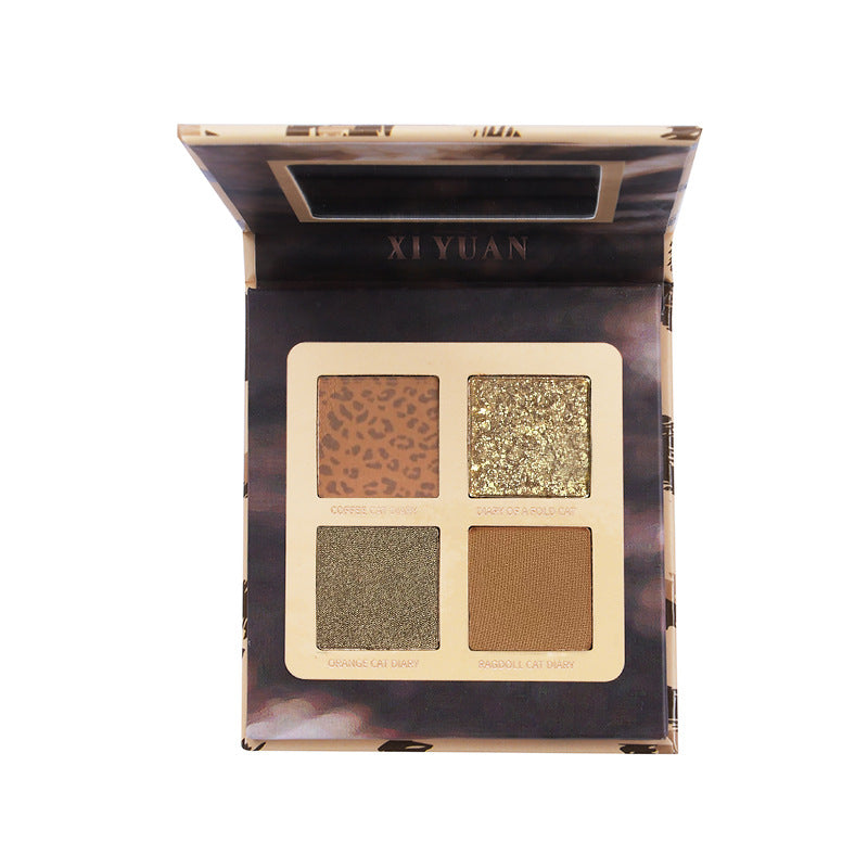 Colorful Animal Eye Shadow Palette - 4 Earth Tones Matte Eyeshadow Set