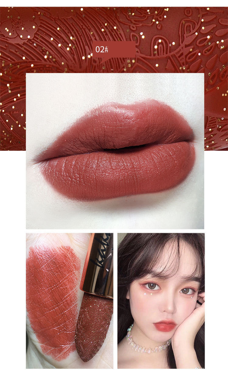Carved Lipstick with Diamond Matte Finish - Multiple Styles