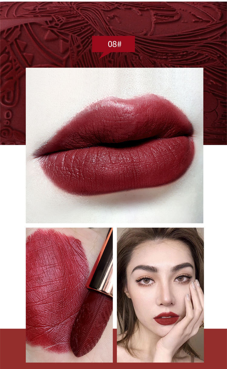 Carved Lipstick with Diamond Matte Finish - Multiple Styles