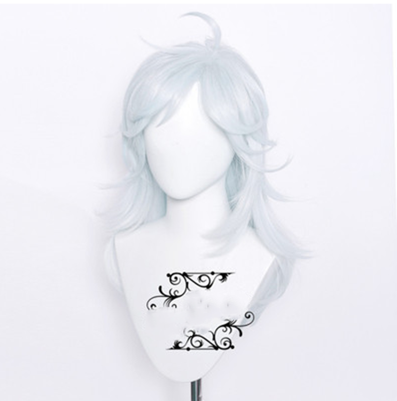 White Cosplay Wig - Layered Synthetic Hair, Easy to Style