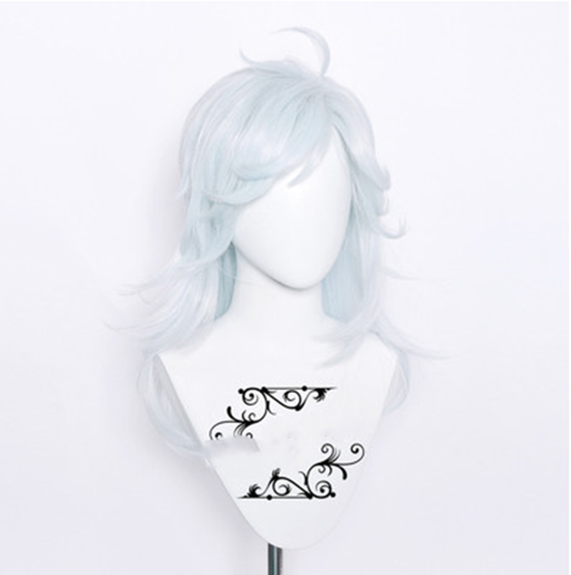 White Cosplay Wig - Layered Synthetic Hair, Easy to Style