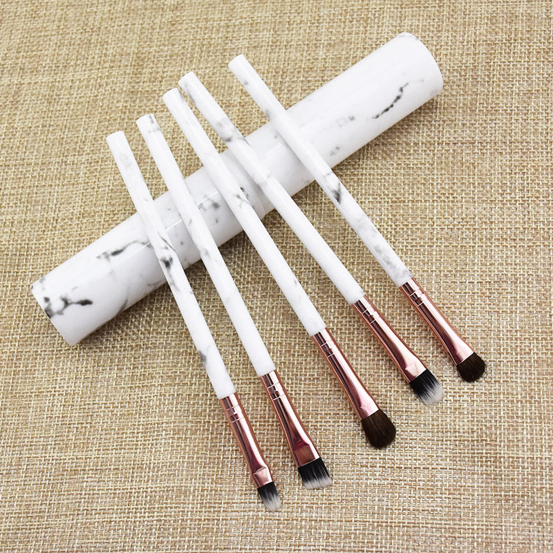 Marbled Makeup Brush Set for Beginners - 10 Pcs Cosmetic Tools