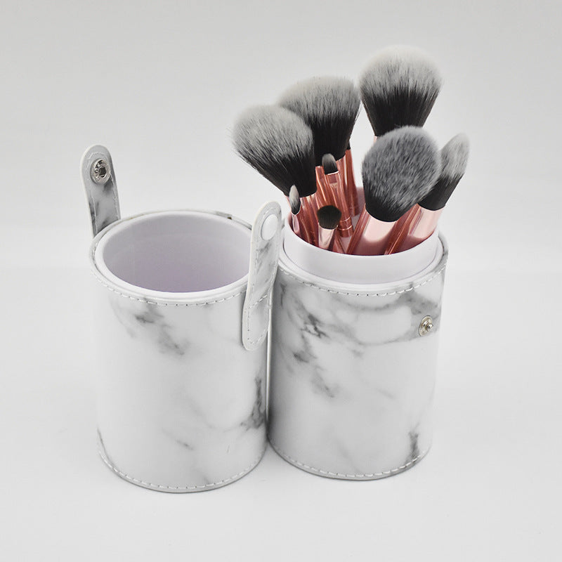 Marbled Makeup Brush Set for Beginners - 10 Pcs Cosmetic Tools