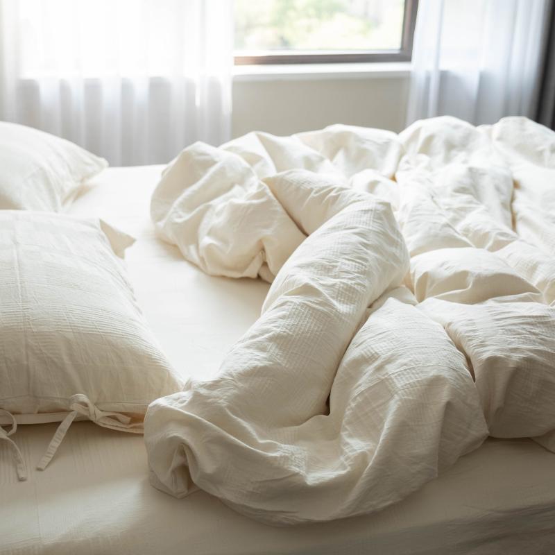 White Cotton Bed Linen Set - Hotel Style Bedding 4-Piece Bed Sheet Set