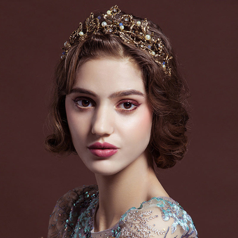 Vintage Bridal Crystal Headpiece - Ancient Gold
