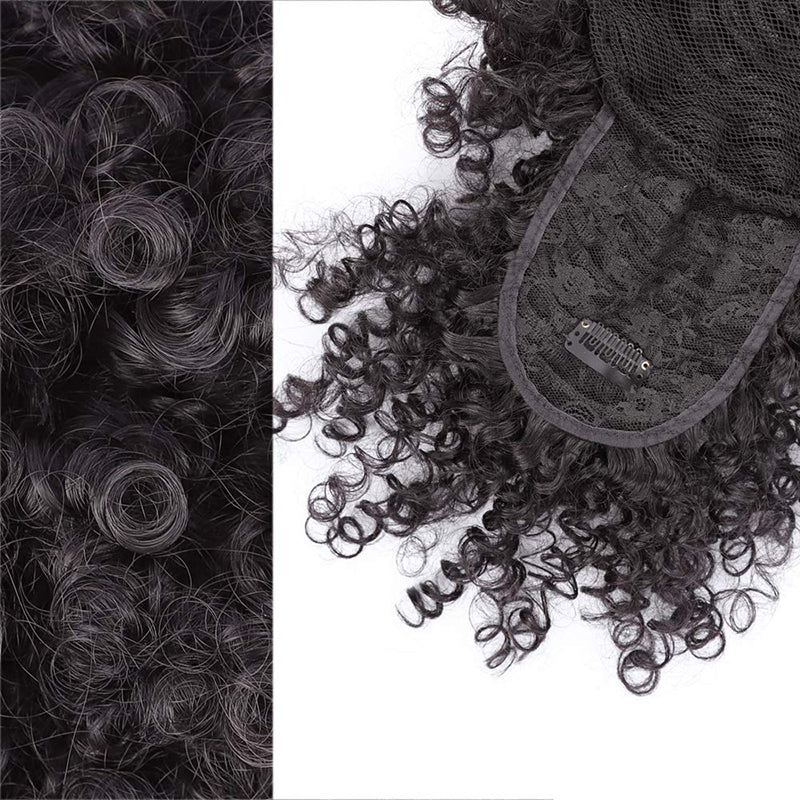 Afro Hair Bun Puff Wig - 8 inch Synthetic - Black