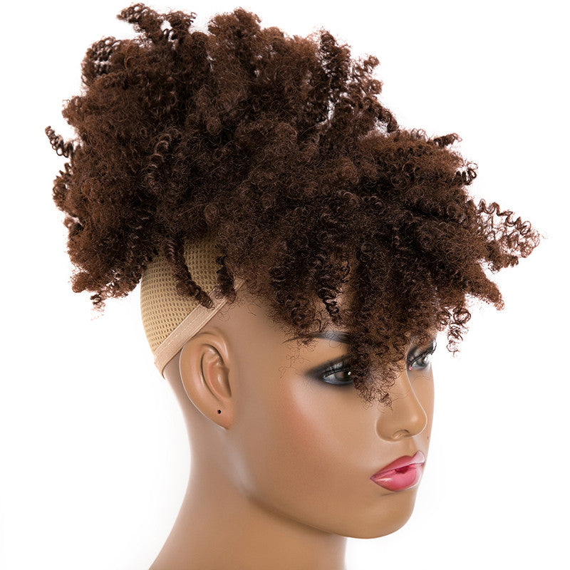 Afro Hair Bun Puff Wig - 8 inch Synthetic - Black