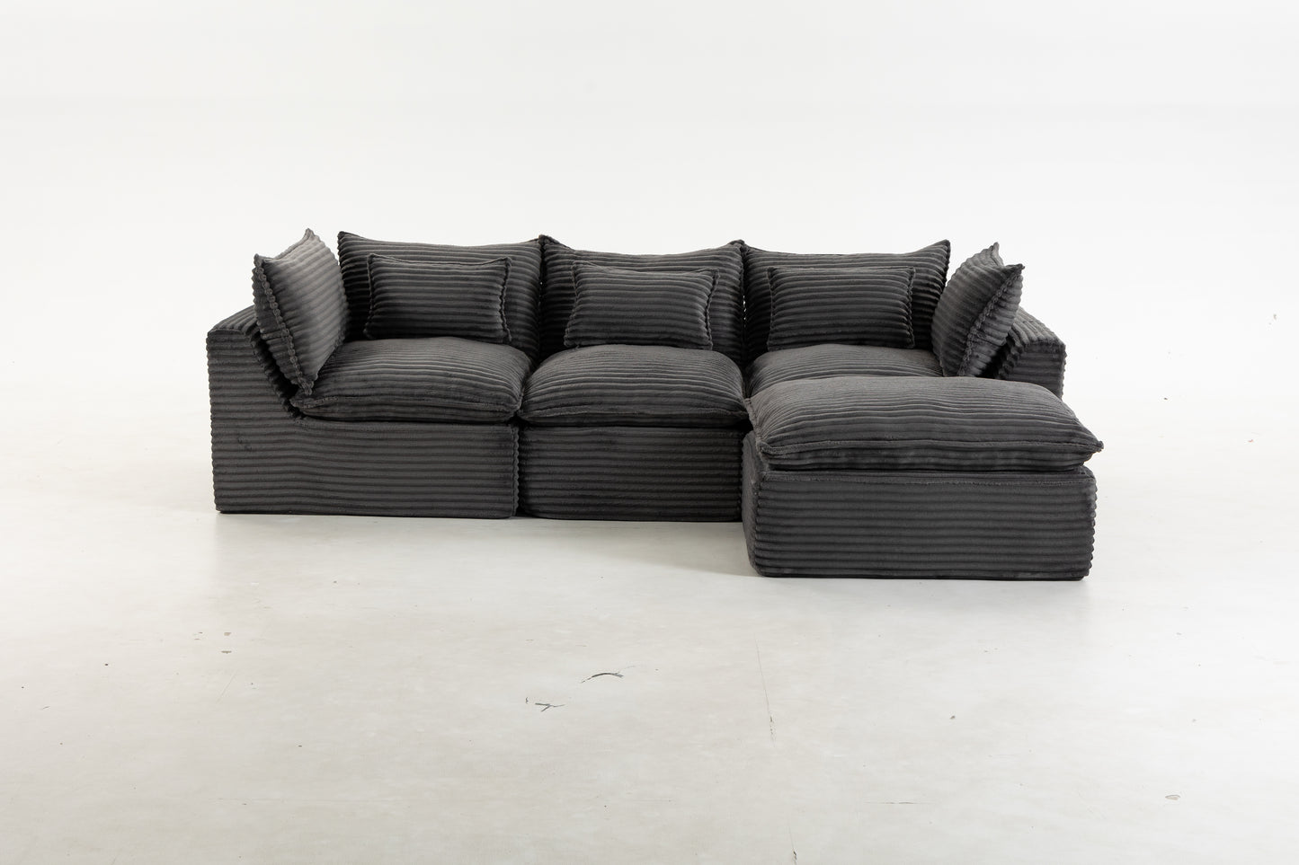 102.3" Modular Sectional Sofa - Comfy Corduroy in Antique Grey