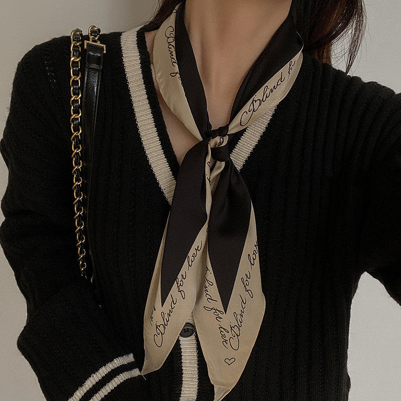 Korean Small Scarf & Long Headwear Tie Headband - Plaid Hair Accessory
