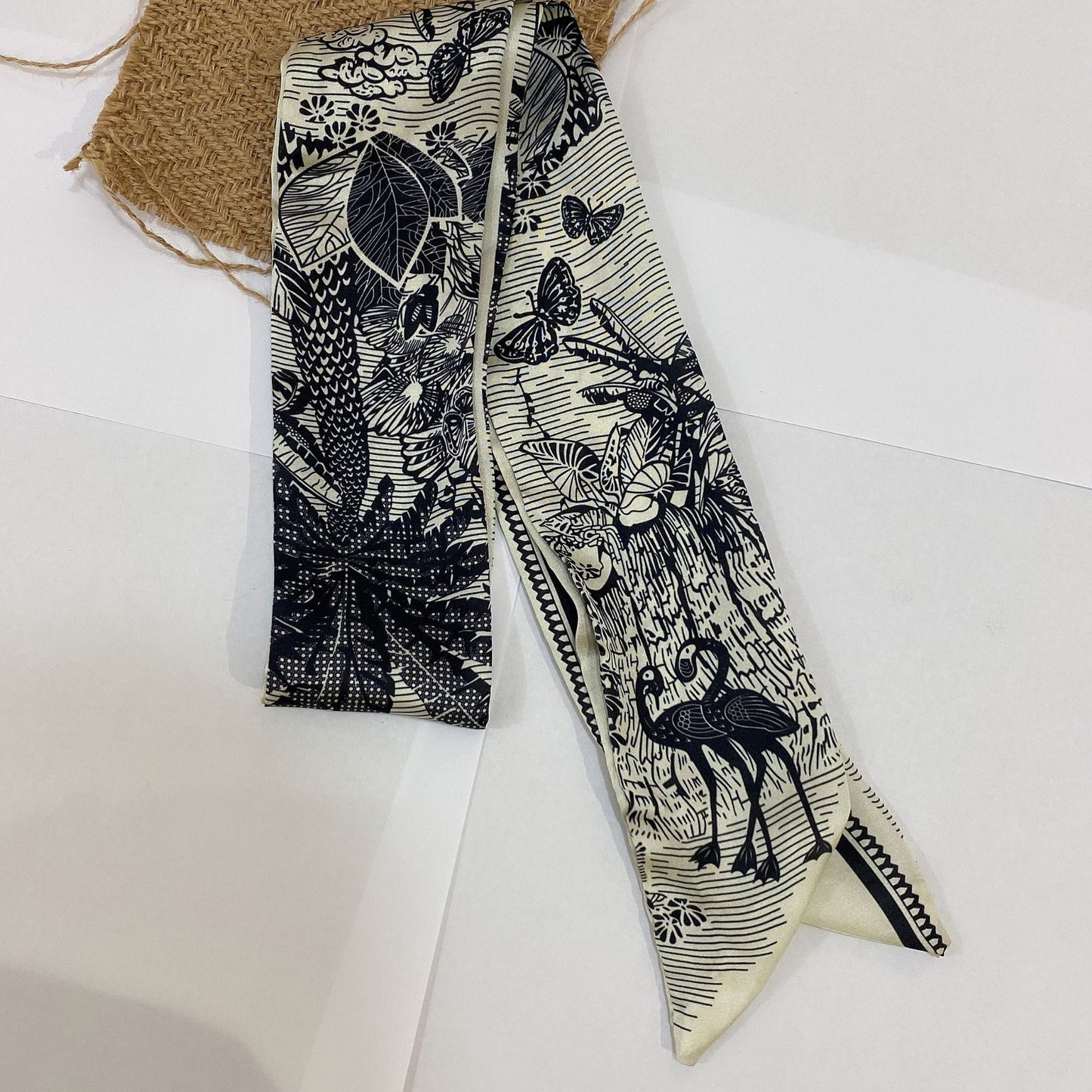 Korean Small Scarf & Long Headwear Tie Headband - Plaid Hair Accessory