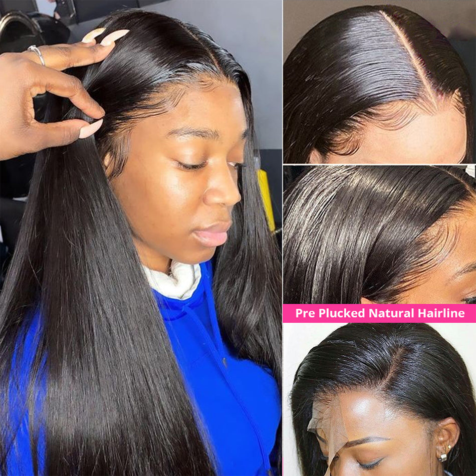 Long Straight Hair Wig Natural Look Black Synthetic Hair Fiber Headgear