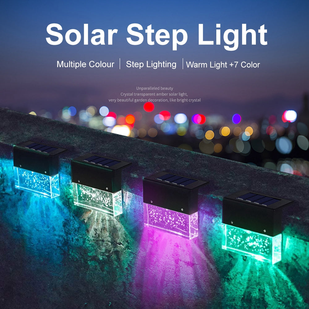 Waterproof RGB Solar LED Step Fence Light for Garden and Pathway