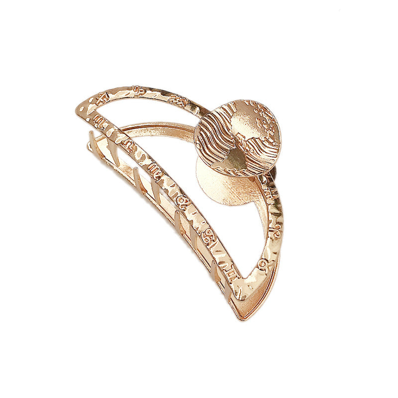 Women's Elegant Pearl Hairpin Hair Clip - Geometric Style, Electroplated Alloy
