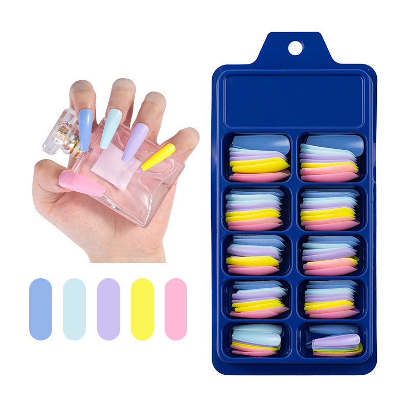 Nail Art Stickers for Fake Nails - Colorful Nail Wraps & Tips Set