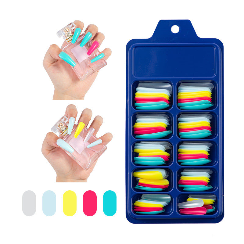 Nail Art Stickers for Fake Nails - Colorful Nail Wraps & Tips Set