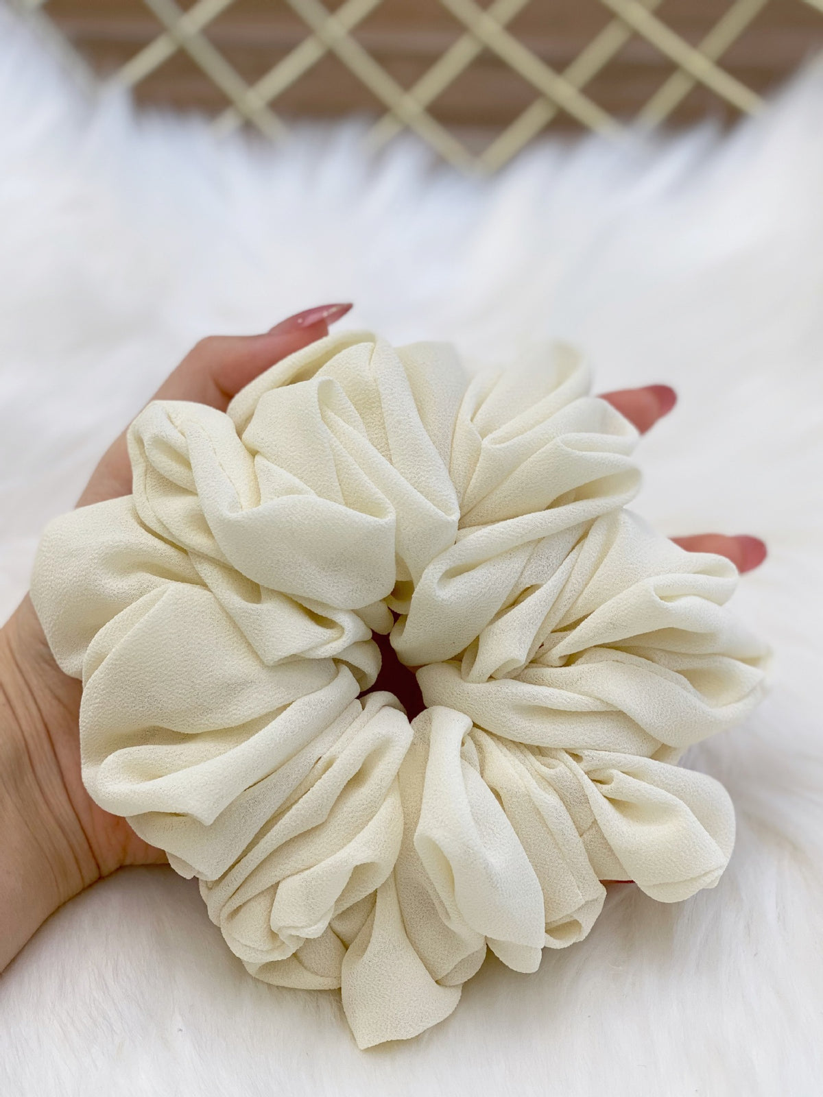 Pearl Chiffon Hair Tie Scrunchie - Multiple Colors