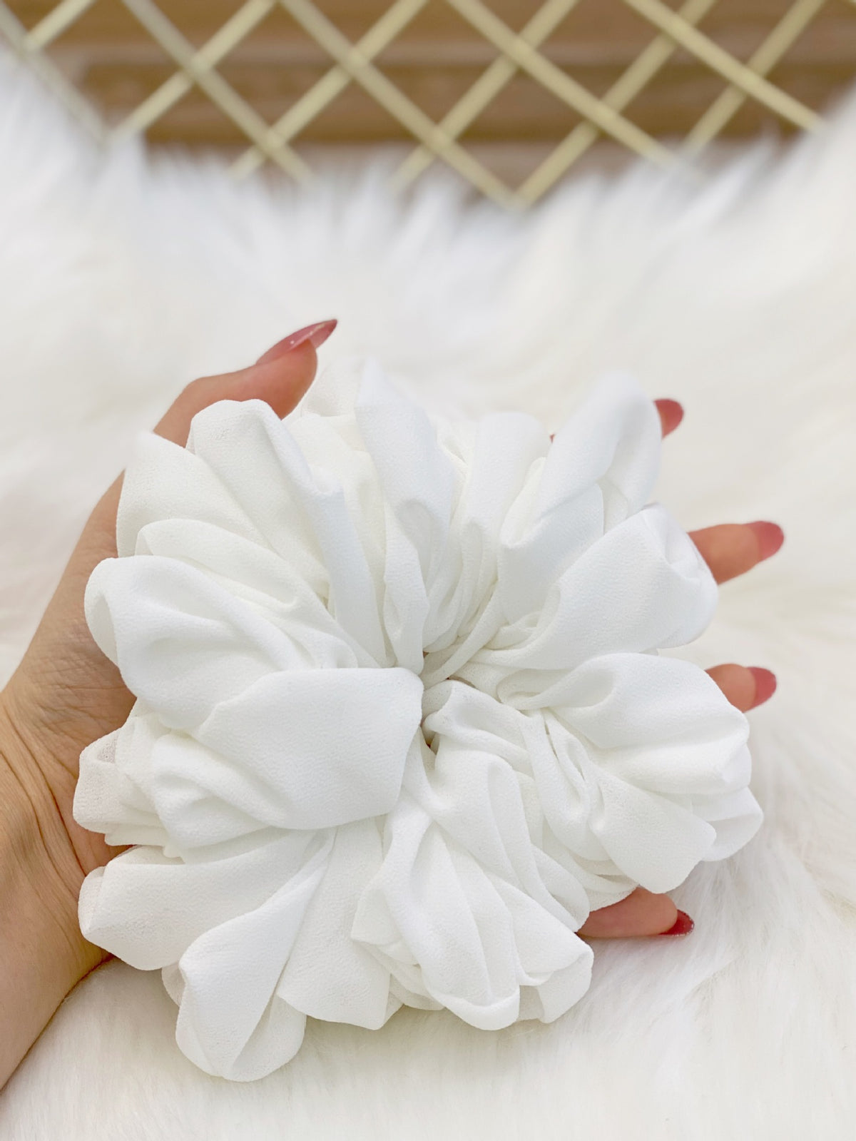 Pearl Chiffon Hair Tie Scrunchie - Multiple Colors