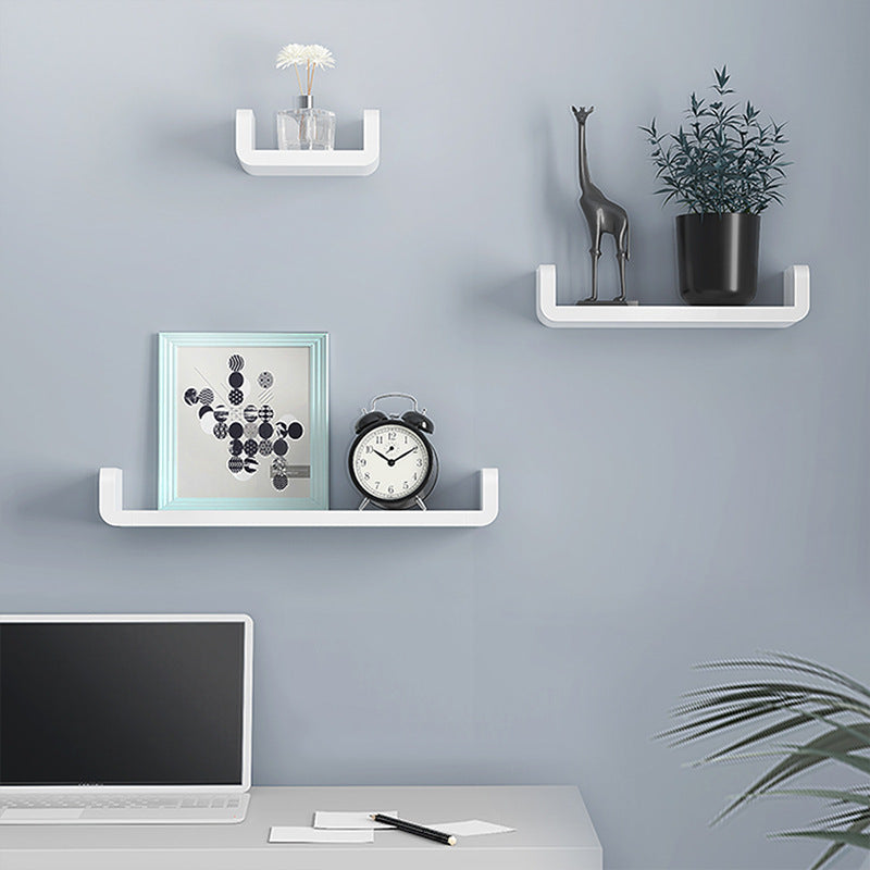 Punch-Free Wall-Mounted Bathroom Shelf with 3 Tiers - White