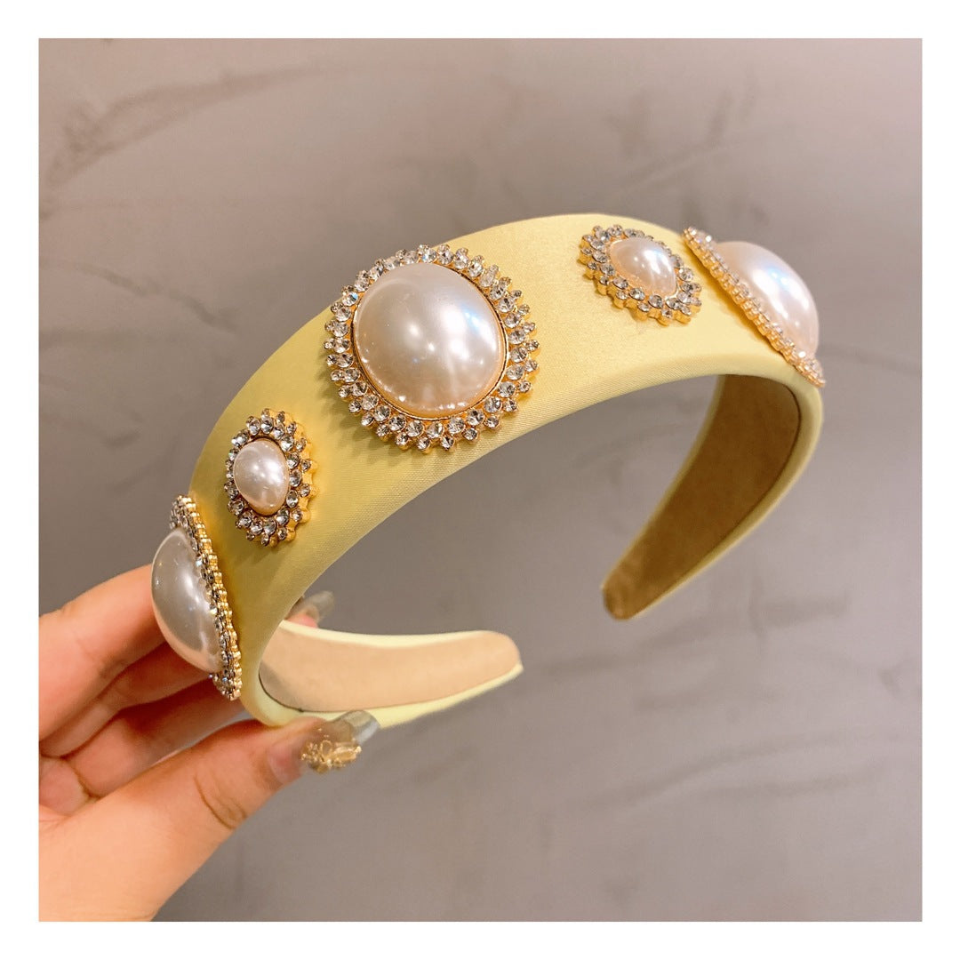 Jeweled Silk Bow Headband with Hairpin