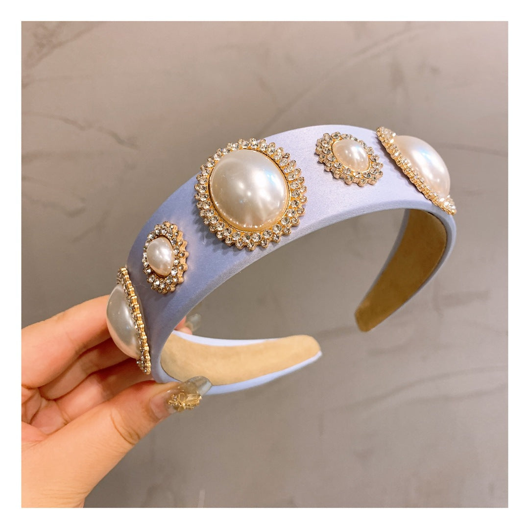 Jeweled Silk Bow Headband with Hairpin