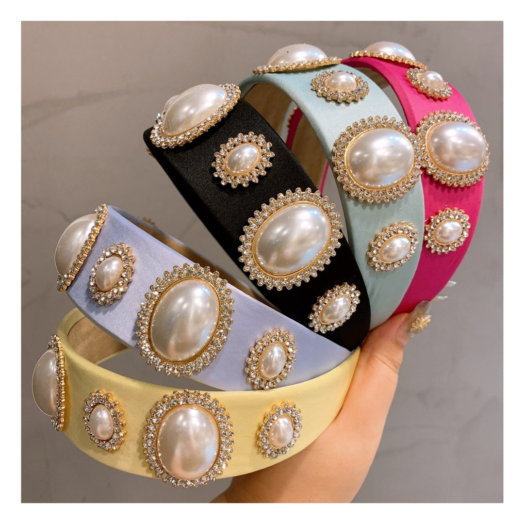 Jeweled Silk Bow Headband with Hairpin
