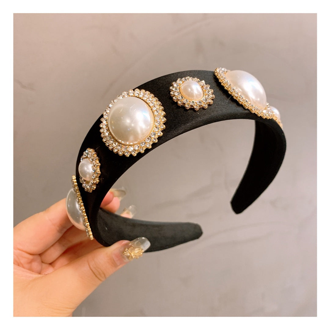 Jeweled Silk Bow Headband with Hairpin
