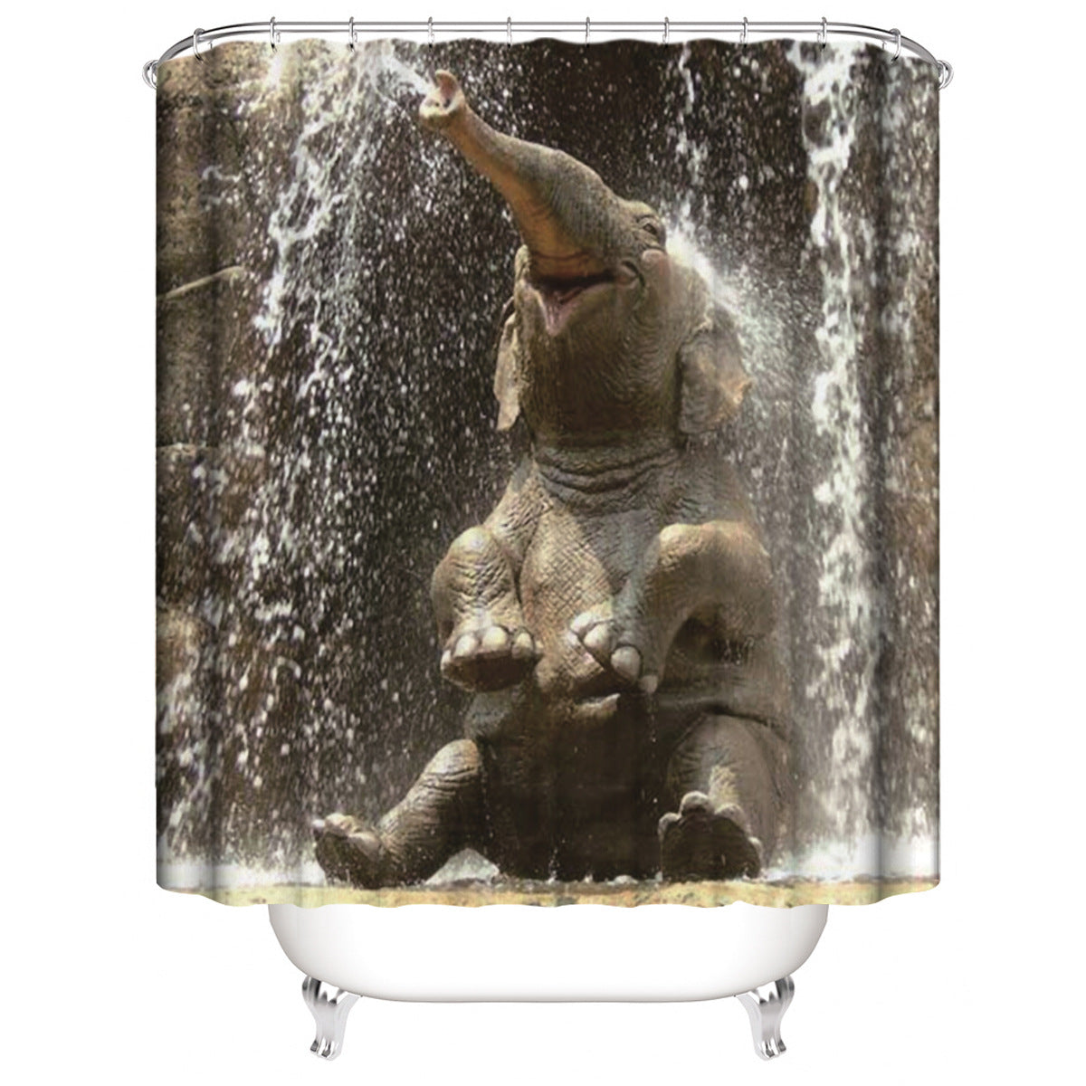 Digital Elephant Shower Curtain Set - Multiple Sizes Bathroom Decor