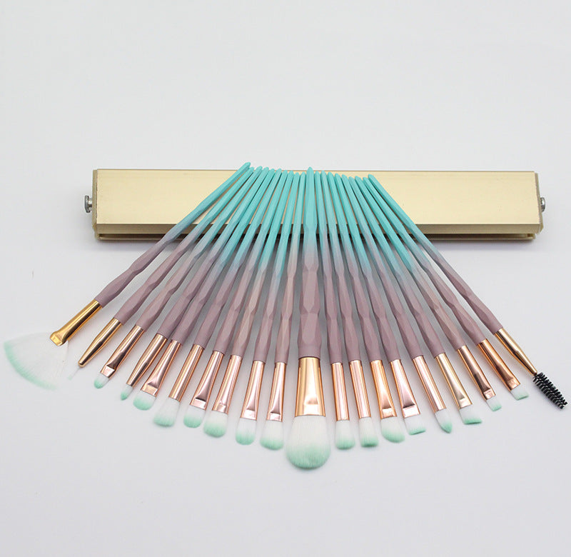 Colorful Makeup Brush Set with 20 Brushes | Cosmetic Tools for Face & Eyes