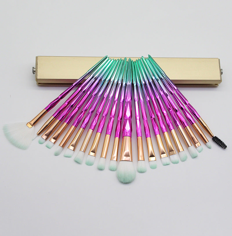 Colorful Makeup Brush Set with 20 Brushes | Cosmetic Tools for Face & Eyes