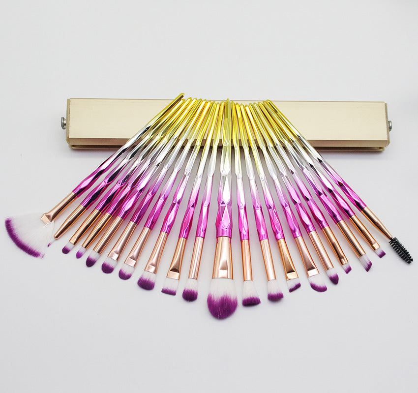 Colorful Makeup Brush Set with 20 Brushes | Cosmetic Tools for Face & Eyes